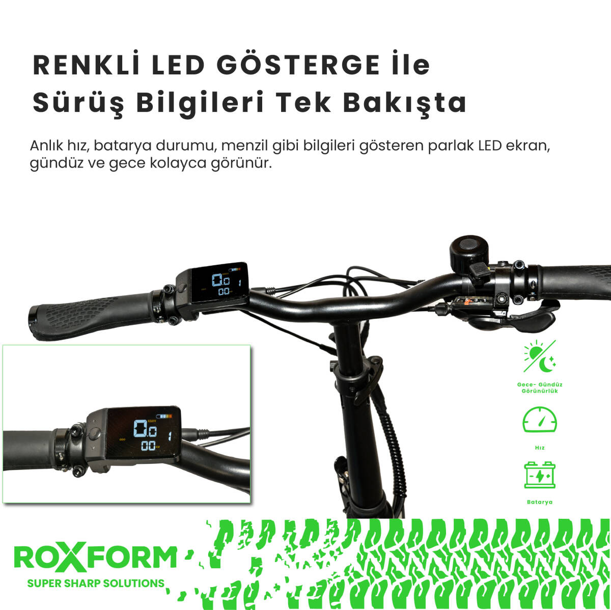 Roxform R-200 PRO Elektrikli Katlanabilir Bisiklet 10AH/13AH Shimano Altus Hidrolik Fren Şehir Bisikleti - 44