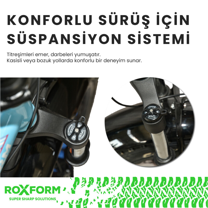 Roxform R-200 PRO Elektrikli Katlanabilir Bisiklet 10AH/13AH Shimano Altus Hidrolik Fren Şehir Bisikleti - 45