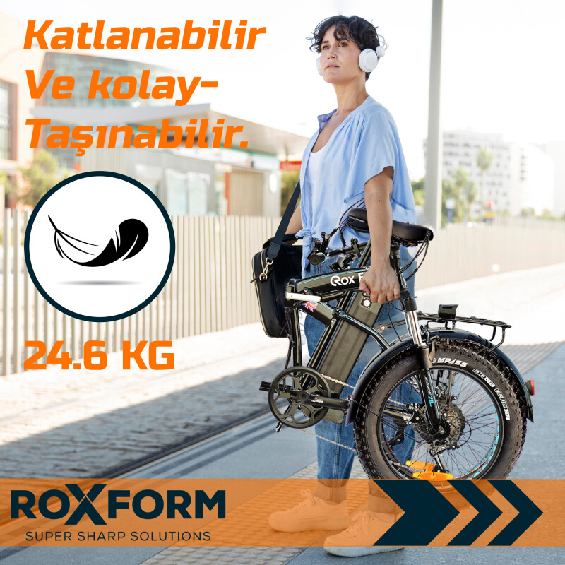 Roxform R-300 Elektrikli Katlanabilir Bisiklet 20 İnç Siyah - 6
