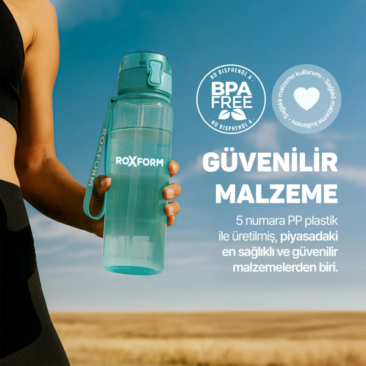 Roxform Suluk Matara 1100 ml, Premium PP Malzeme, Sağlıklı BPA & BPS İçermez, Kılıflı, Çift Kapaklı, Koku Yapmaz, Sızdırmaz ve Dayanıklı, Mavi - 10