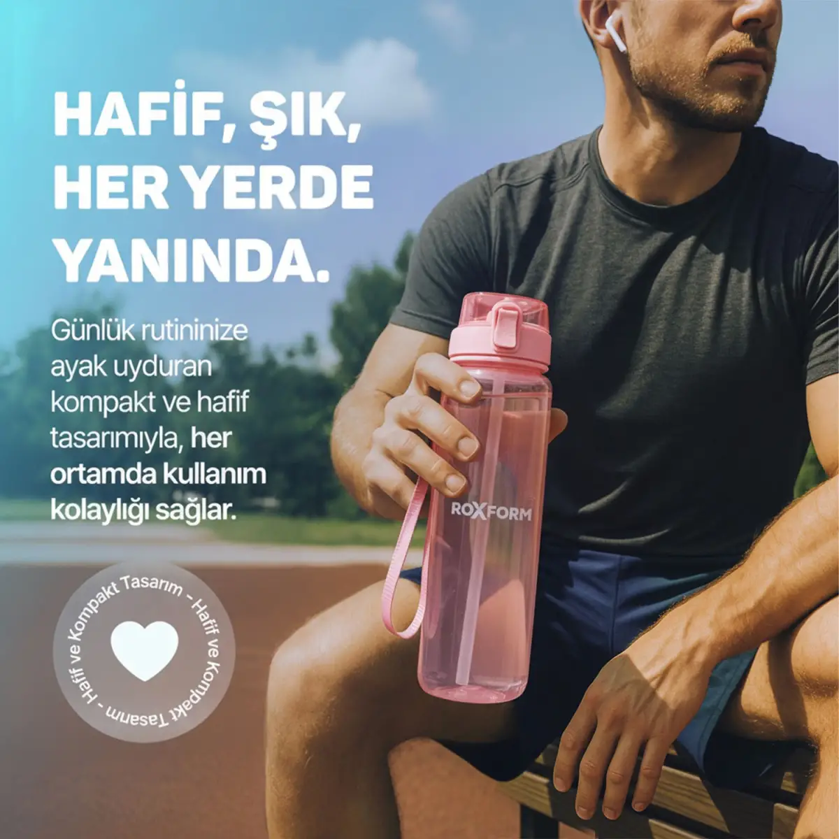 Roxform Suluk Matara 1100 ml, Premium PP Malzeme, Sağlıklı BPA & BPS İçermez, Kılıflı, Çift Kapaklı, Koku Yapmaz, Sızdırmaz ve Dayanıklı, Pembe - 12