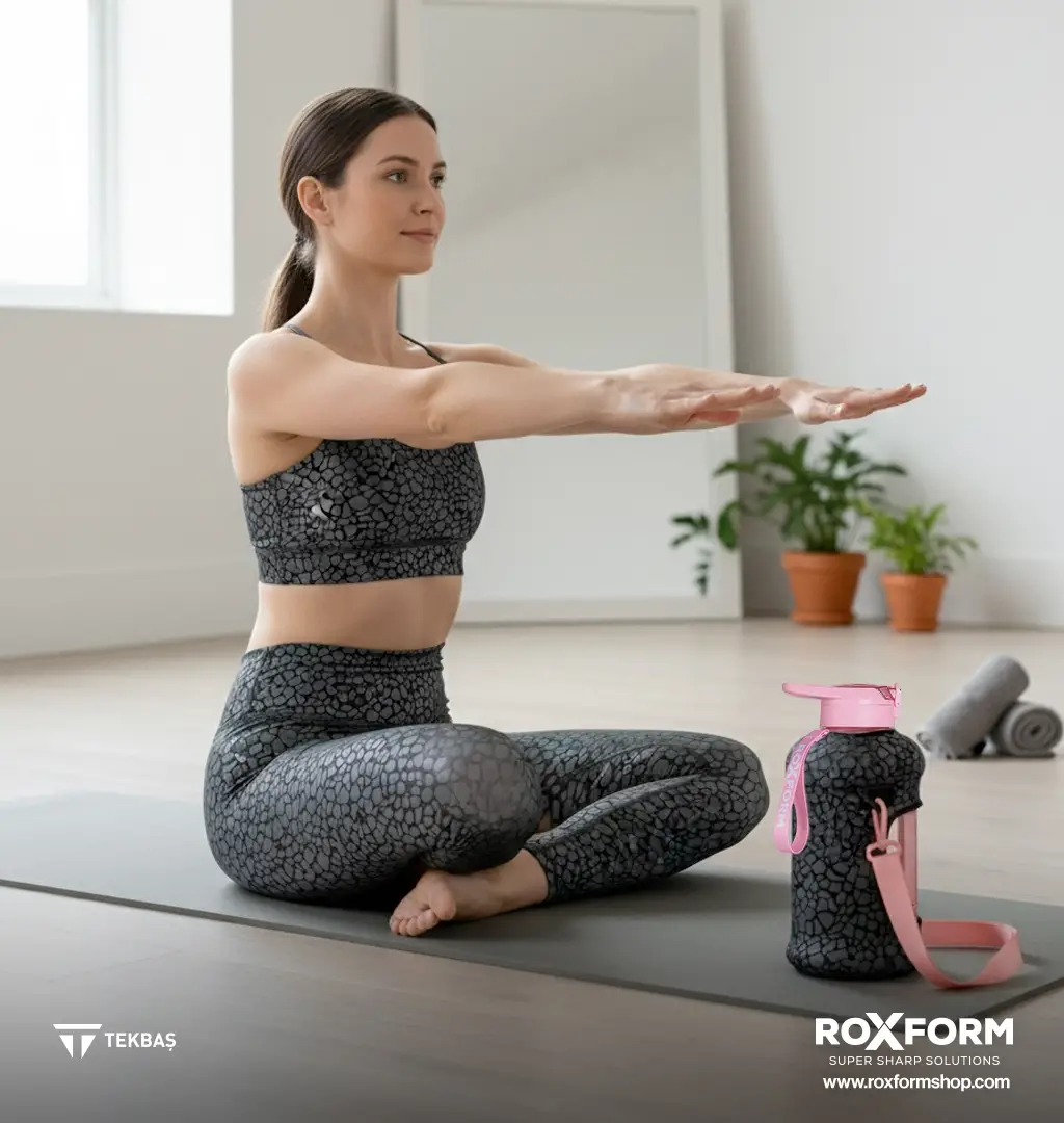 Roxform Suluk Matara 2200 ml, Premium PP Malzeme, Sağlıklı BPA & BPS İçermez, Kılıflı, Çift Kapaklı, Koku Yapmaz, Sızdırmaz ve Dayanıklı, Leopar Kılıf, Pembe - 2