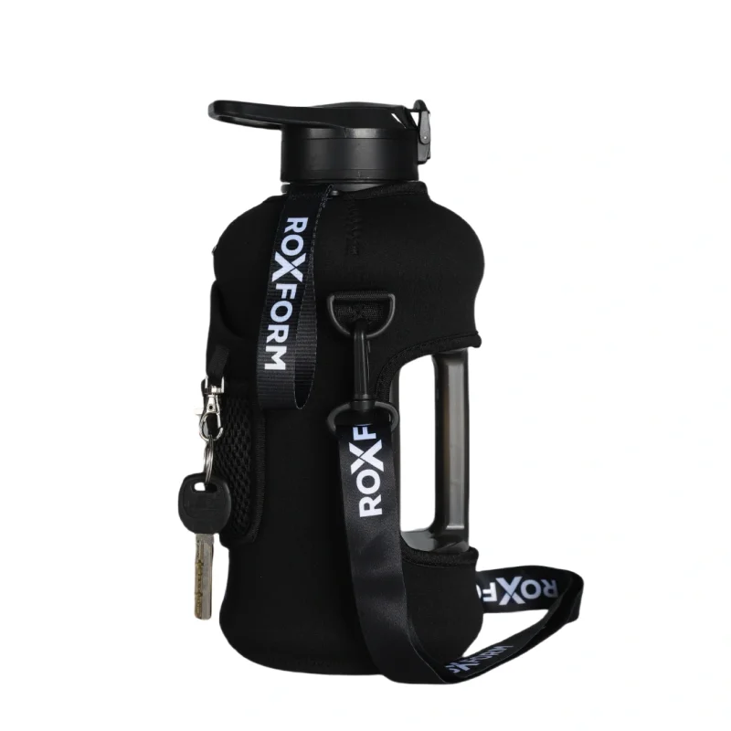 Roxform Suluk Matara 2200 ml, Premium PP Malzeme, Sağlıklı BPA & BPS İçermez, Kılıflı, Çift Kapaklı, Koku Yapmaz, Sızdırmaz ve Dayanıklı, Siyah Cep Kılıf, Siyah - 1