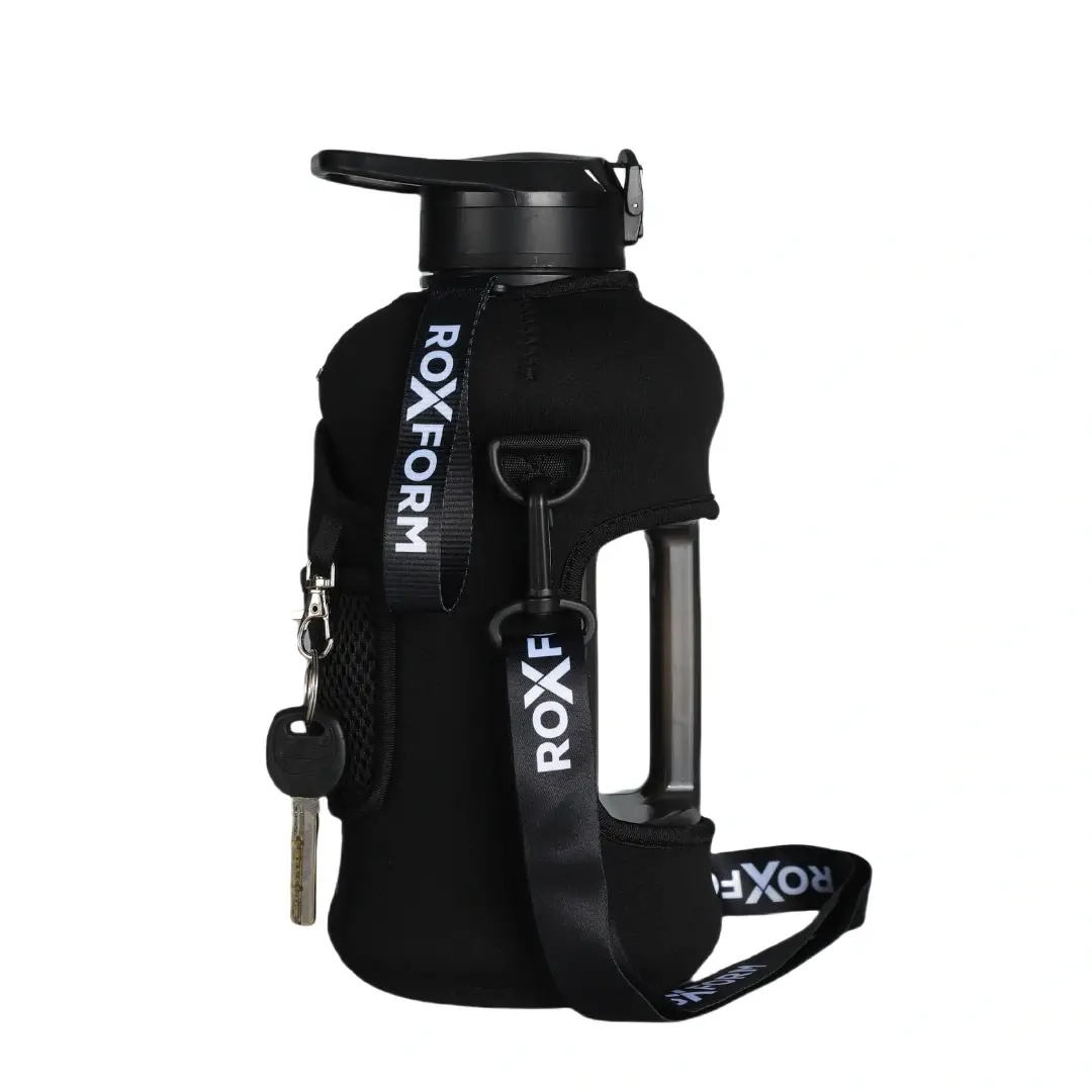 Roxform Suluk Matara 2200 ml, Premium PP Malzeme, Sağlıklı BPA & BPS İçermez, Kılıflı, Çift Kapaklı, Koku Yapmaz, Sızdırmaz ve Dayanıklı, Siyah Cep Kılıf, Siyah - 1