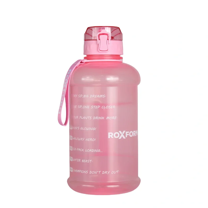 Roxform Suluk Matara 2200 ml, Premium PP Malzeme, Sağlıklı BPA & BPS İçermez, Kılıflı, Çift Kapaklı, Koku Yapmaz, Sızdırmaz ve Dayanıklı,Gülen Yüz Cep Kılıf, Pembe - 2