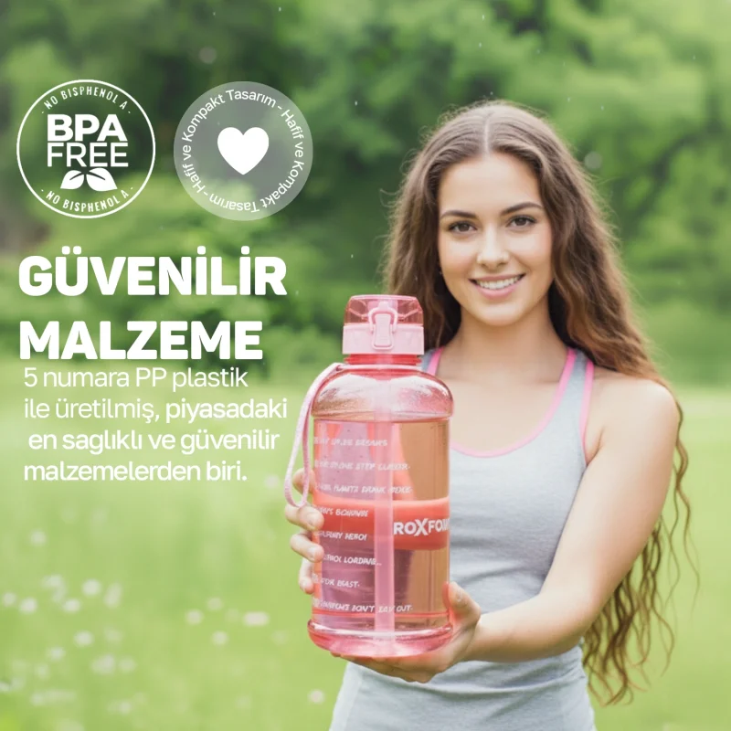 Roxform Suluk Matara 2200 ml, Premium PP Malzeme, Sağlıklı BPA & BPS İçermez, Kılıflı, Çift Kapaklı, Koku Yapmaz, Sızdırmaz ve Dayanıklı,Gülen Yüz Cep Kılıf, Pembe - 9