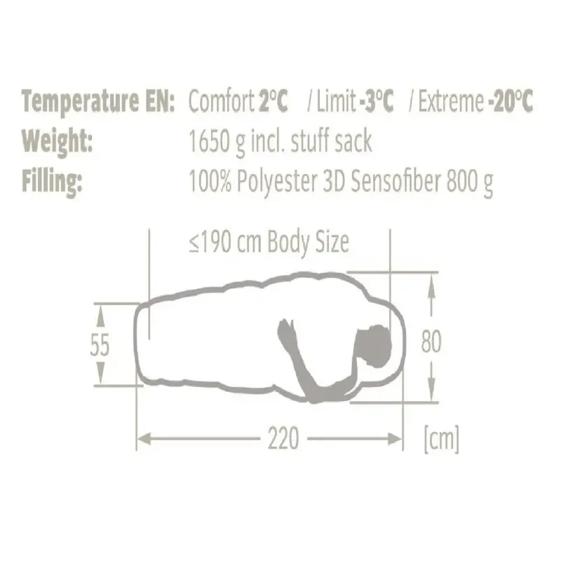 Vaude Sioux 800 SYN -20C Uyku Tulumu 12126 Kırmızı Right - 2