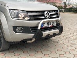 Vokswagen Amarok Off Road Krom Poliüretan Ön Koruma Ön Tampon Koruma Demiri Amazonplus Chrome 2010+ PWT15 - 2