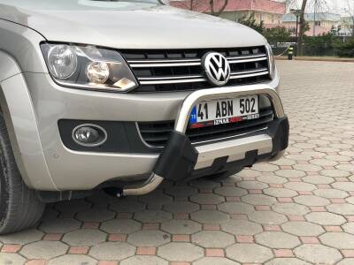 Vokswagen Amarok Off Road Krom Poliüretan Ön Koruma Ön Tampon Koruma Demiri Amazonplus Chrome 2010+ PWT15 - 2