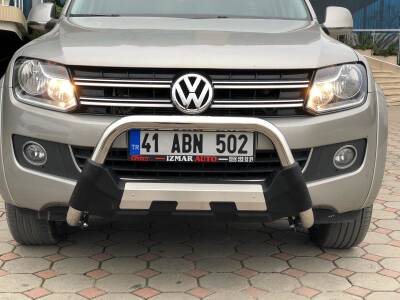 Vokswagen Amarok Off Road Krom Poliüretan Ön Koruma Ön Tampon Koruma Demiri Amazonplus Chrome 2010+ PWT15 - 3