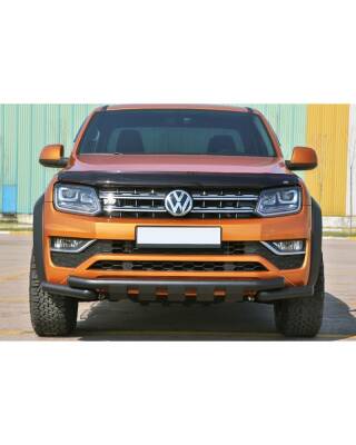 Volkswagen Amarok Off Road Siyah Ön Koruma Ön Tampon Koruma Demiri Krom Glocity Black 2010+ PST24 - 1